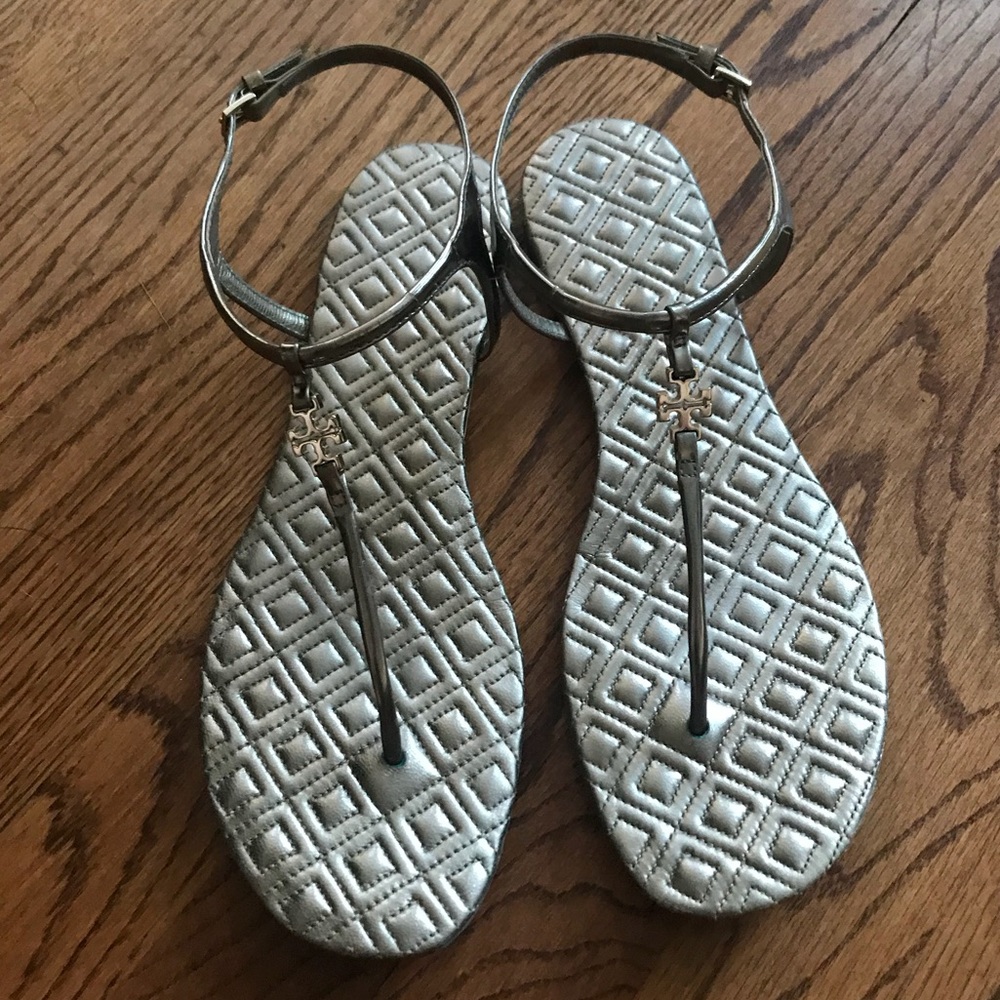 Tory Burch Marion Quilted Sandal Mica Metallic